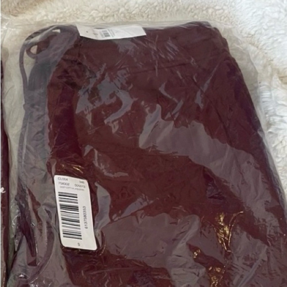 Lou & Grey Women Burgundy Fleece Jogger Sweatpants High Rise Maroon Small‎ NEW
